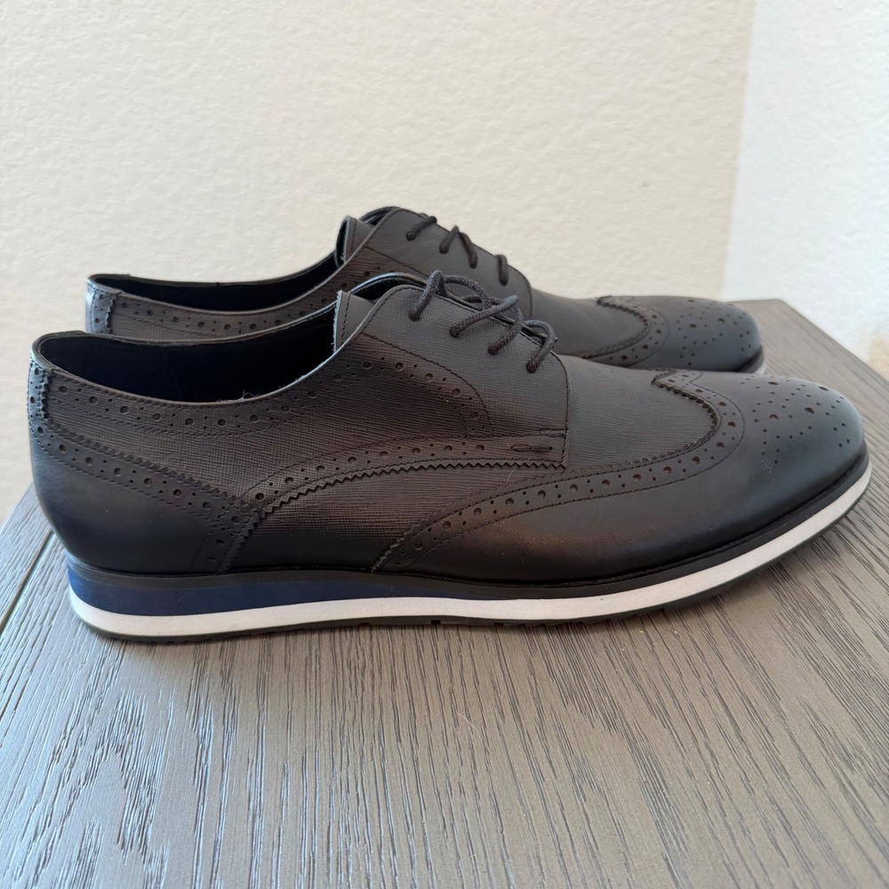 Marc Nolan Jasper Black Wingtip Oxford Sneakers Mens 14 Brogue Dress Hybrid